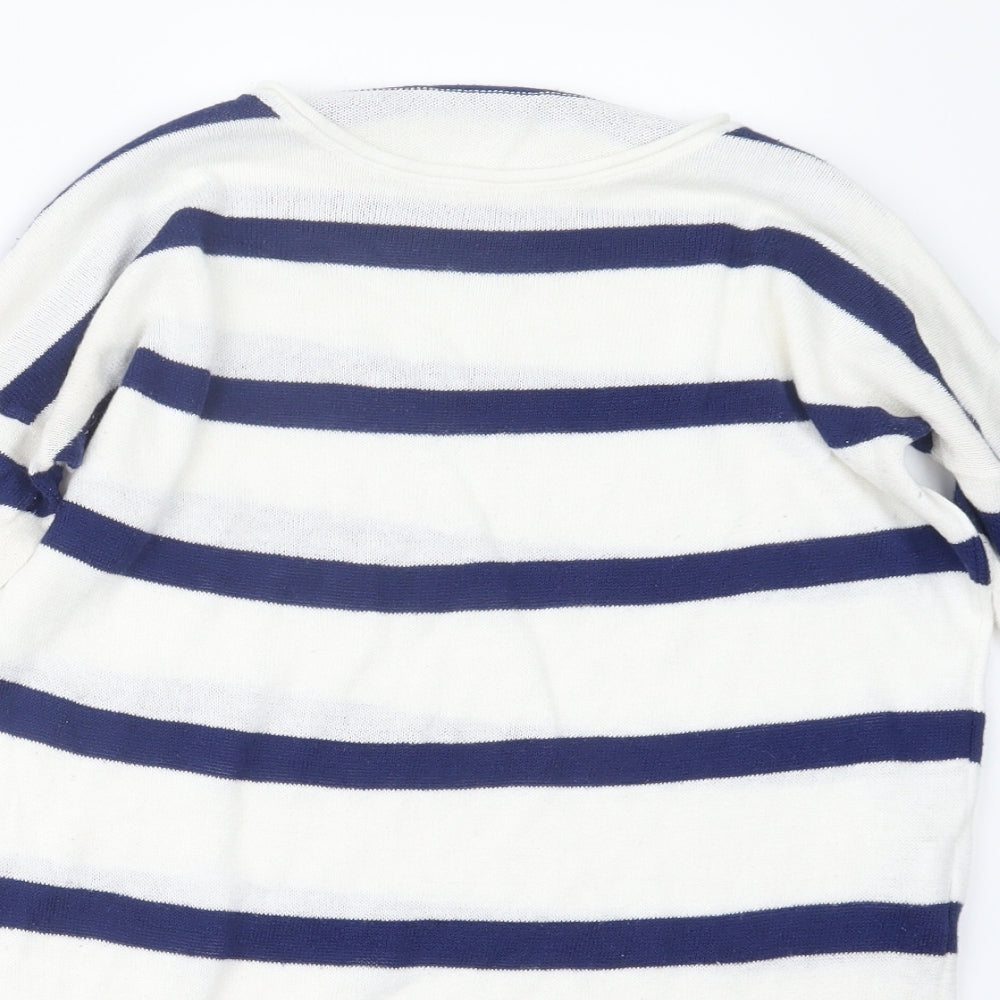 Womens UK Size S Pull&Bear White Pullover Jumper