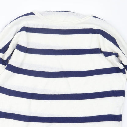 Womens UK Size S Pull&Bear White Pullover Jumper
