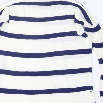 Womens UK Size S Pull&Bear White Pullover Jumper
