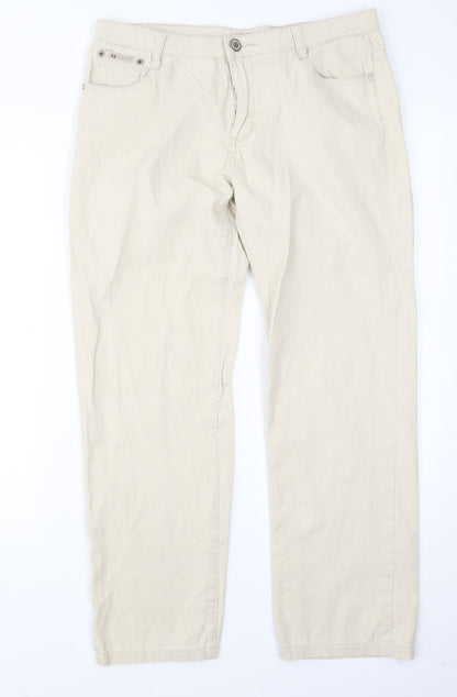 Womens UK Size 32 in Sunbird Regular Fit  Beige Trousers