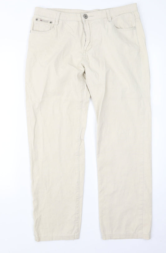 Womens UK Size 32 in Sunbird Regular Fit  Beige Trousers