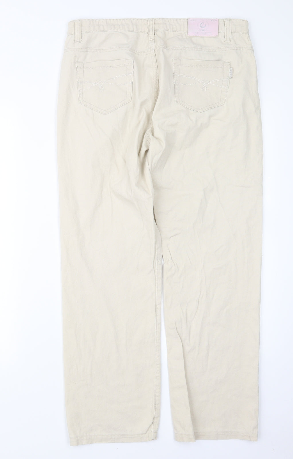Womens UK Size 32 in Sunbird Regular Fit  Beige Trousers