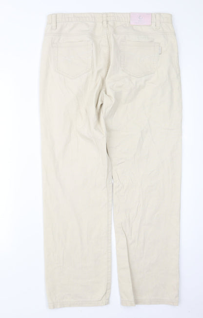 Womens UK Size 32 in Sunbird Regular Fit  Beige Trousers