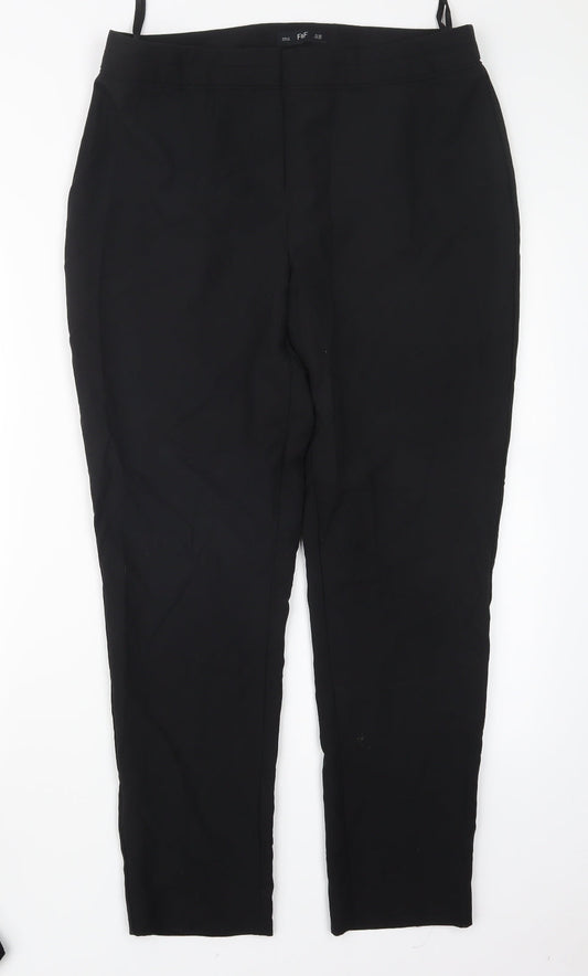 F&F Womens Black   Trousers  Size 14 L27.5 in