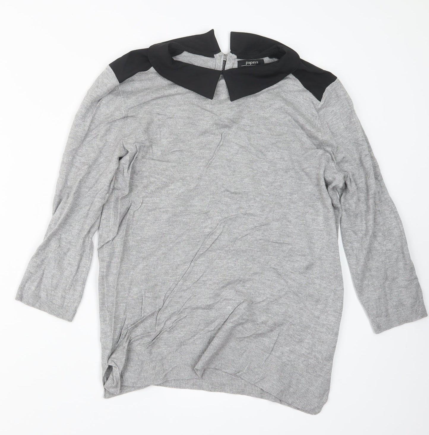 Womens UK Size 12 Papaya Grey Pullover Jumper