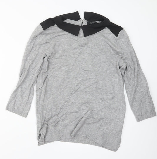 Womens UK Size 12 Papaya Grey Pullover Jumper