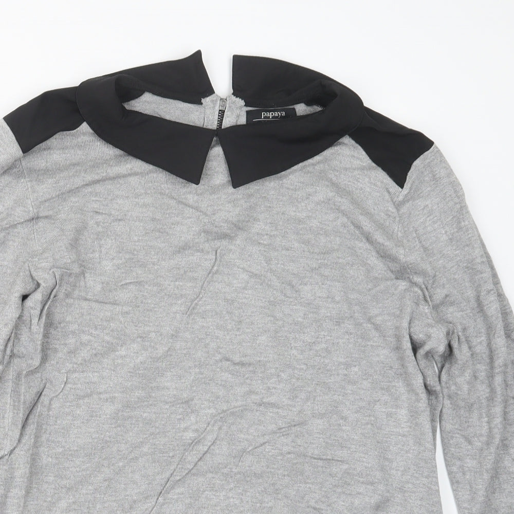 Womens UK Size 12 Papaya Grey Pullover Jumper