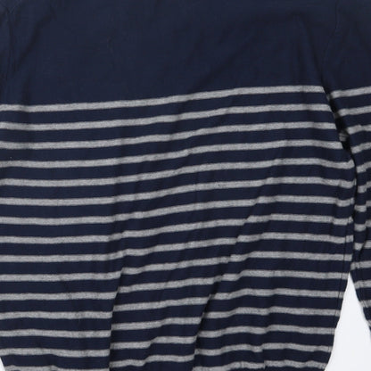 Gap Mens Blue Striped Knit Pullover Jumper Size L