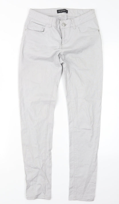 Womens UK Size S Terranova Regular Fit Straight Grey Jeans