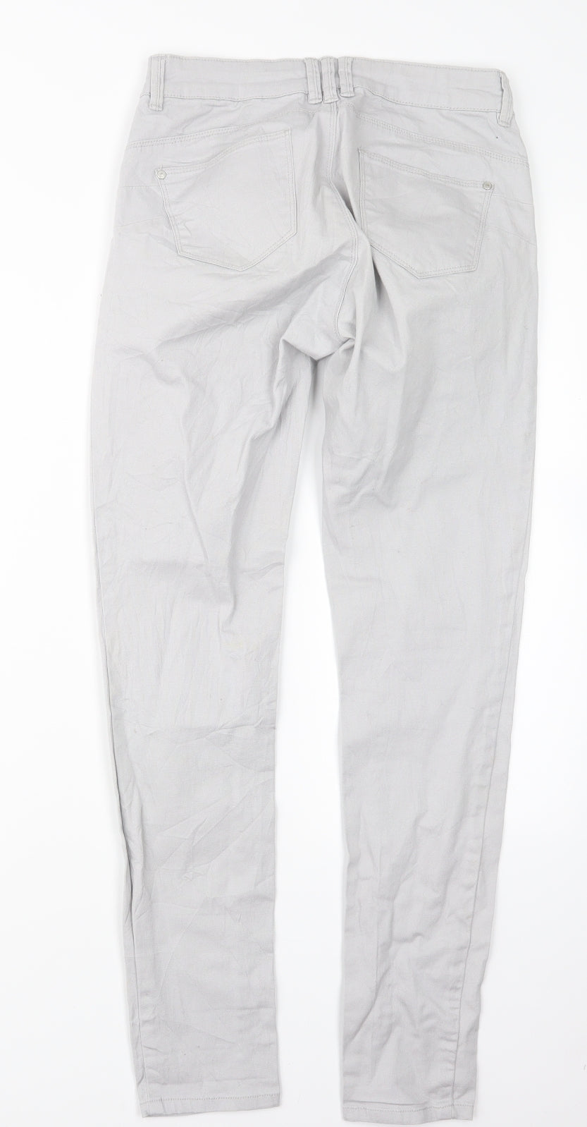 Womens UK Size S Terranova Regular Fit Straight Grey Jeans