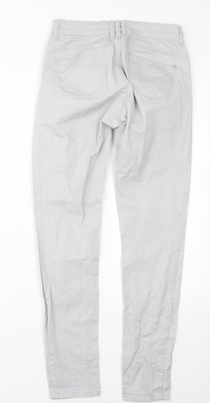 Womens UK Size S Terranova Regular Fit Straight Grey Jeans