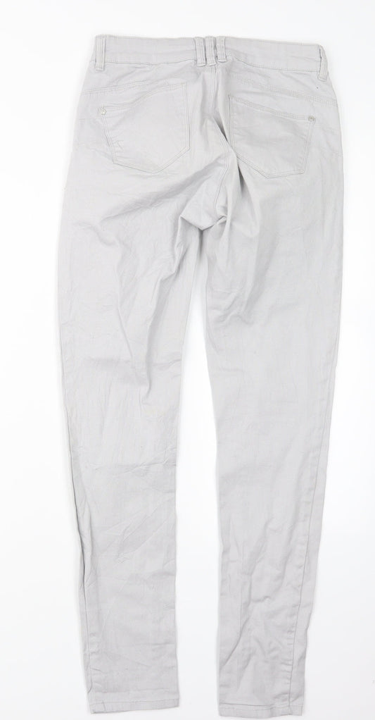 Womens UK Size S Terranova Regular Fit Straight Grey Jeans