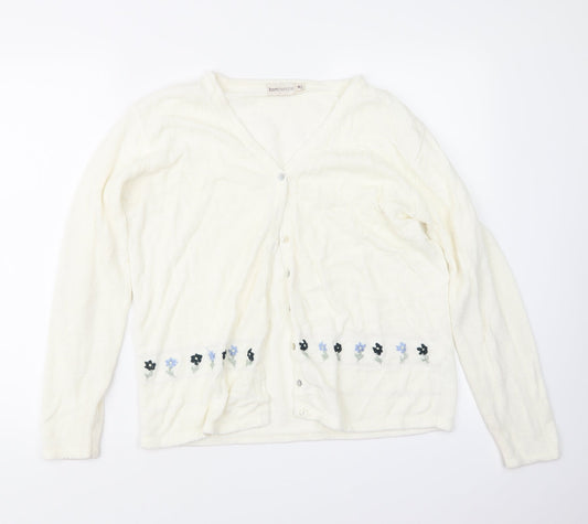 Womens UK Size M Bonmarché Ivory Cardigan Jumper