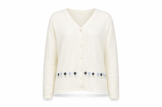 Bonmarché Womens Ivory Knit Cardigan Jumper Size M