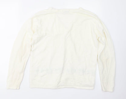 Womens UK Size M Bonmarché Ivory Cardigan Jumper