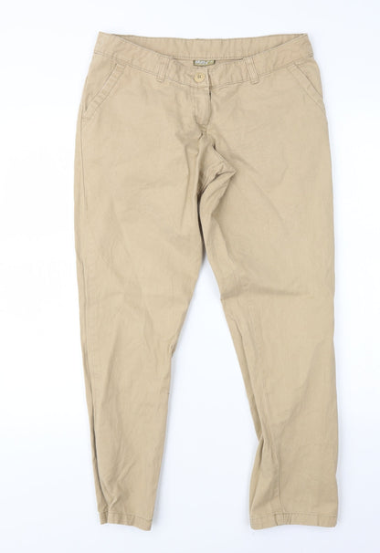 Womens UK Size 31 in OKAY Regular Fit Straight Beige Jeans