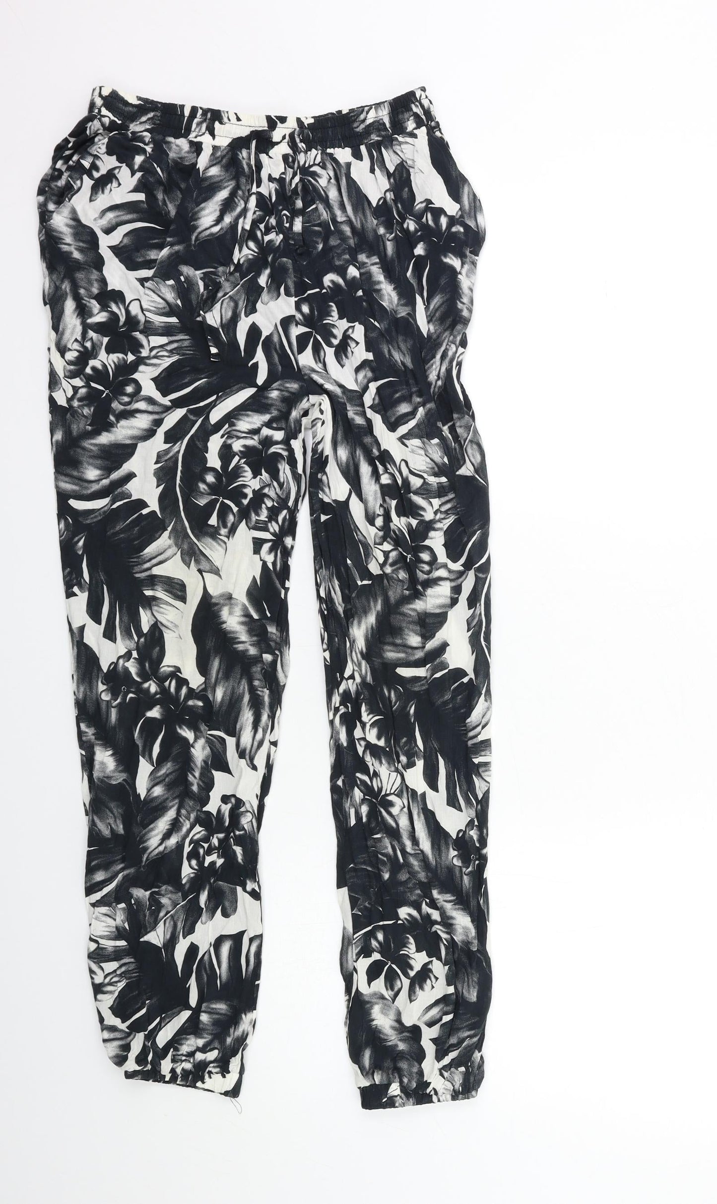 F&F Womens Gold Floral  Trousers  Size S L27 in