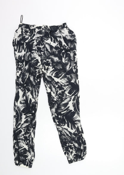 F&F Womens Gold Floral  Trousers  Size S L27 in