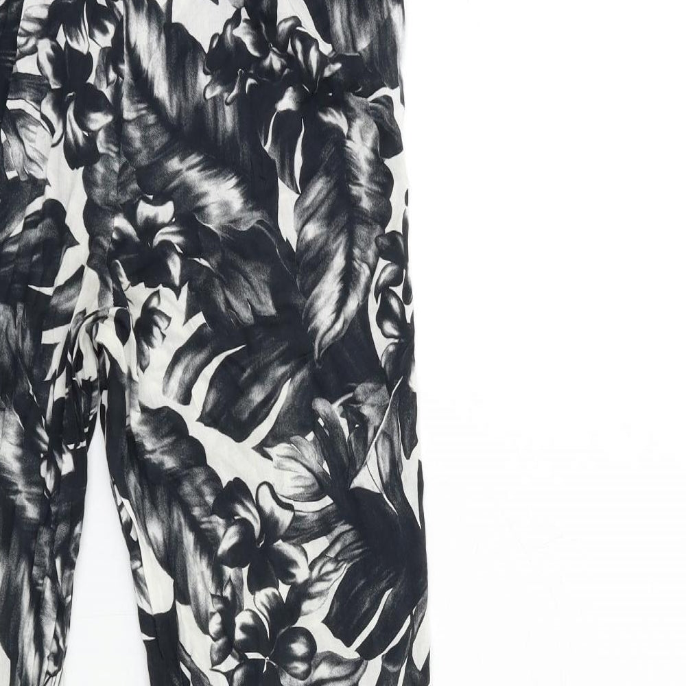 F&F Womens Gold Floral  Trousers  Size S L27 in