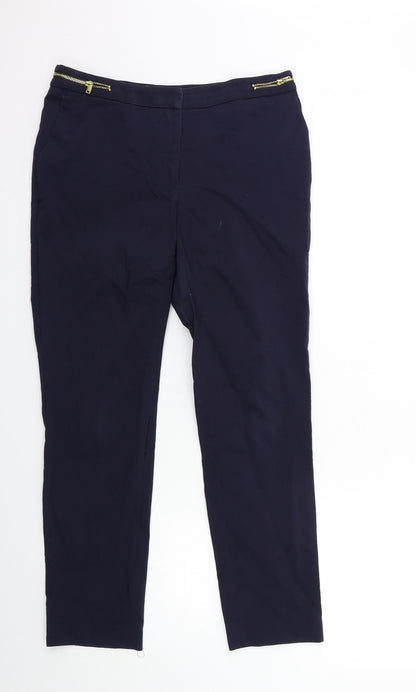 Womens UK Size 10 H&M Regular Fit  Blue Trousers