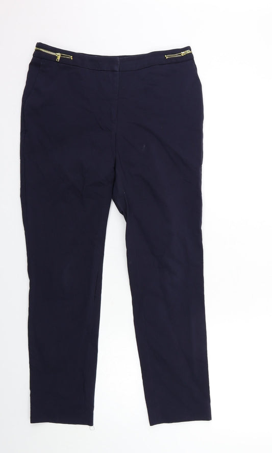 Womens UK Size 10 H&M Regular Fit  Blue Trousers