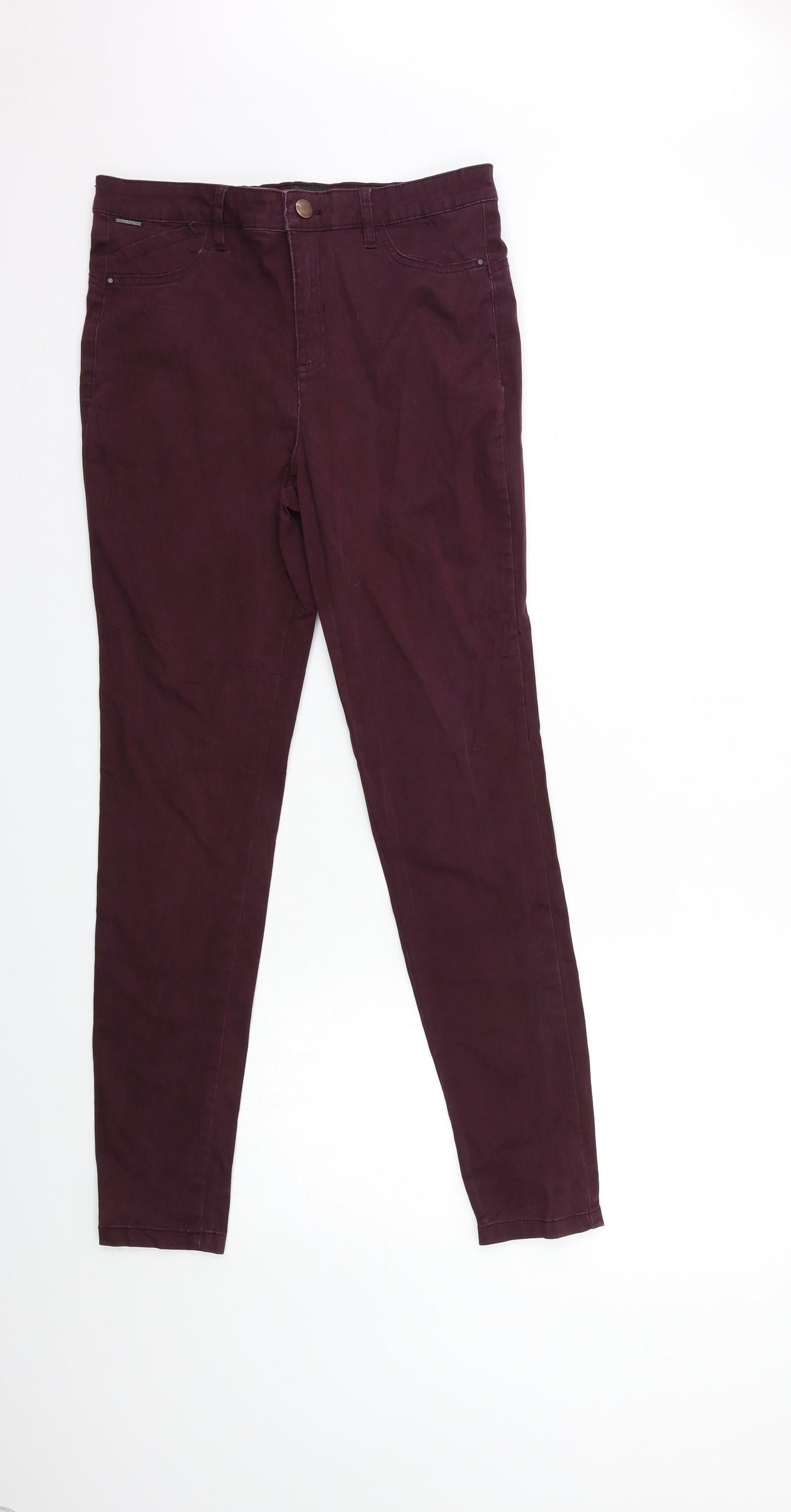 Womens UK Size 10 F&F Regular Fit Snow Pants Red Trousers