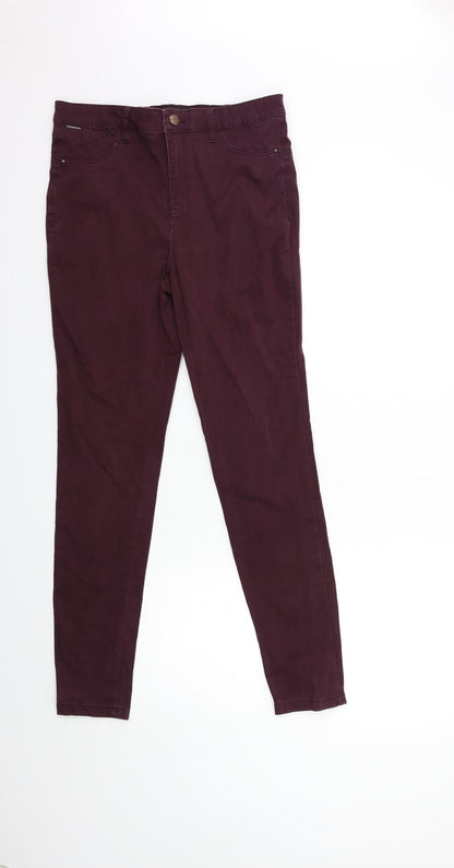 Womens UK Size 10 F&F Regular Fit Snow Pants Red Trousers