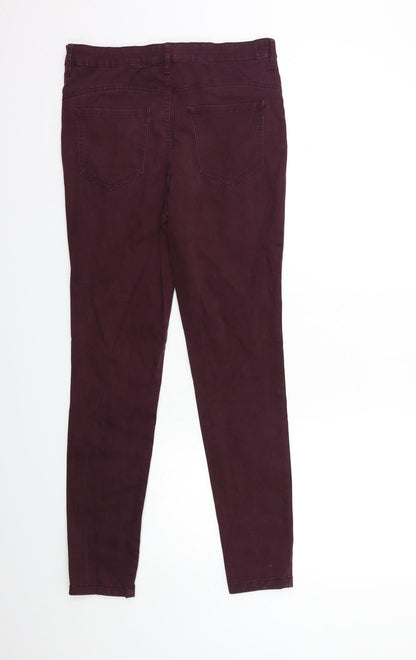 Womens UK Size 10 F&F Regular Fit Snow Pants Red Trousers