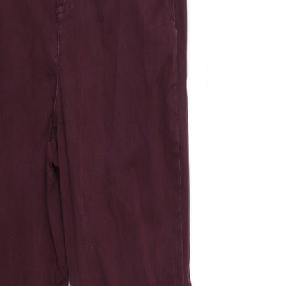 Womens UK Size 10 F&F Regular Fit Snow Pants Red Trousers