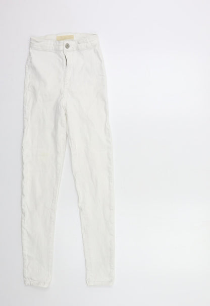 Topshop Womens White  Denim Skinny Jeans Size 26 in L30 in