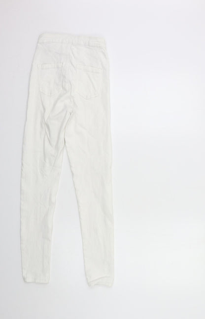 Topshop Womens White  Denim Skinny Jeans Size 26 in L30 in
