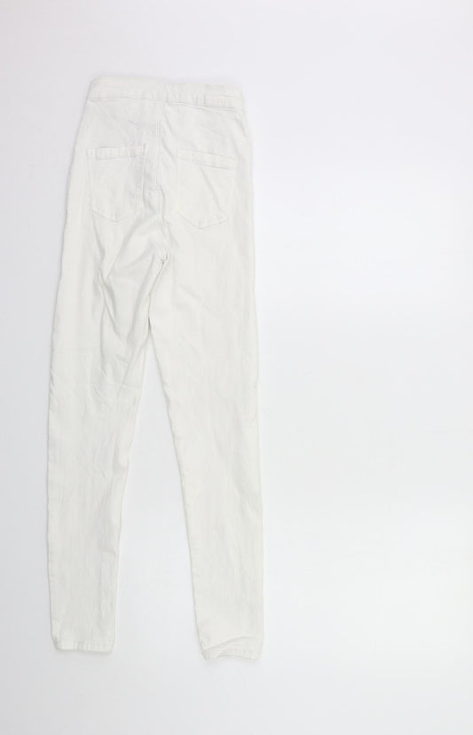 Topshop Womens White  Denim Skinny Jeans Size 26 in L30 in