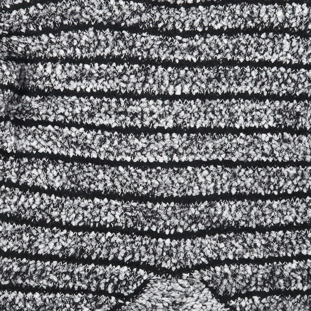 Klass Womens White Striped  Pullover Jumper One Size