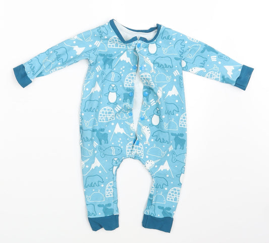 Preworn Boys Blue Animal Print  Coverall One-Piece One Size