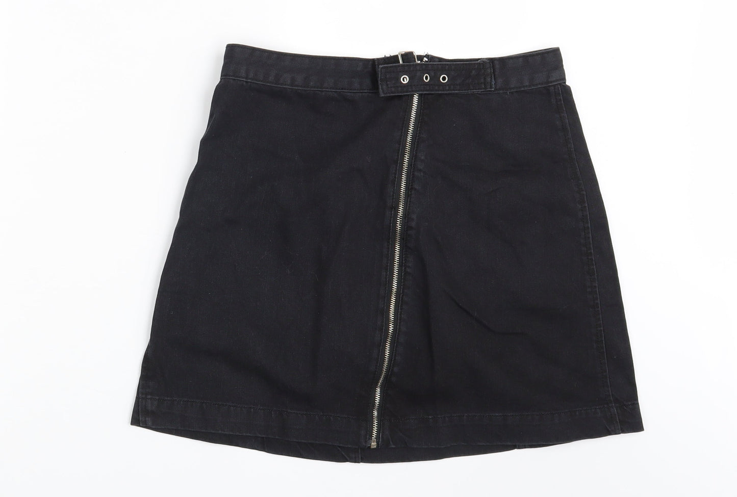 Missguided Womens Black  Denim Mini Skirt Size 10