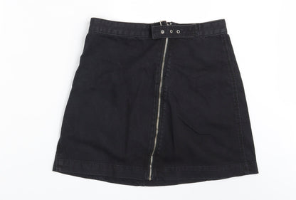 Missguided Womens Black  Denim Mini Skirt Size 10