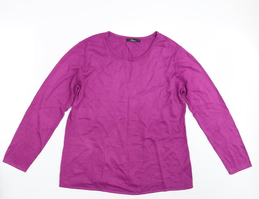 BM Collection Womens Purple   Pullover Jumper Size L