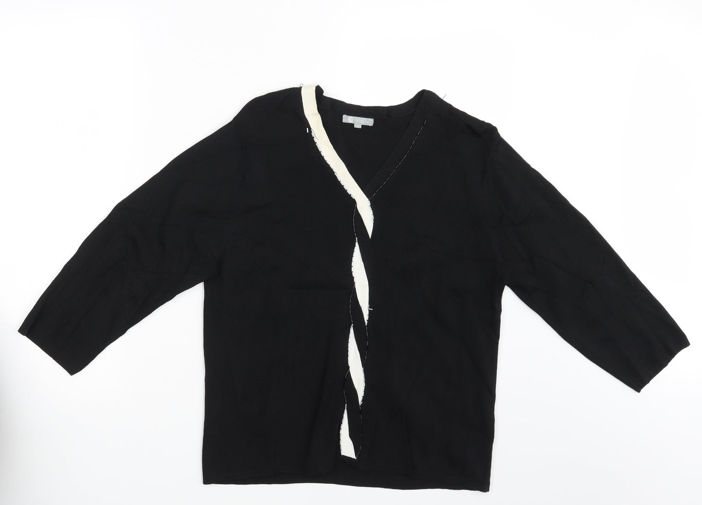 Womens UK Size L Mia Moda Black Pullover Jumper