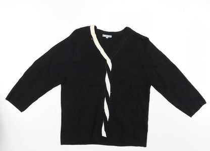 Womens UK Size L Mia Moda Black Pullover Jumper