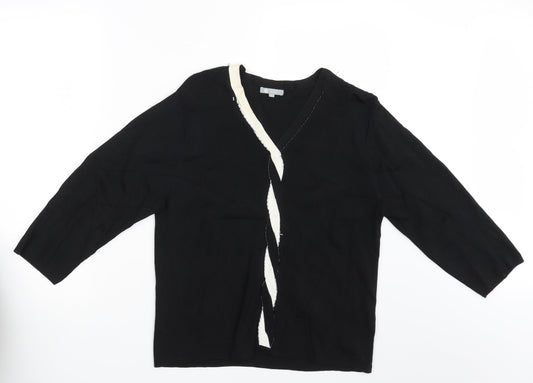 Womens UK Size L Mia Moda Black Pullover Jumper
