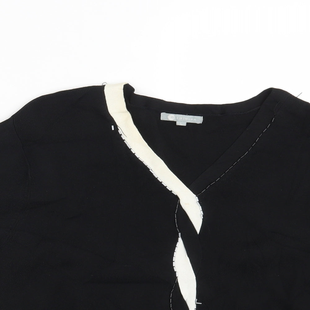 Womens UK Size L Mia Moda Black Pullover Jumper