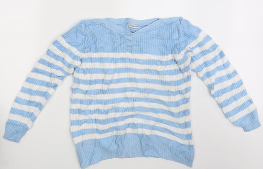 Damart Womens White Striped  Pullover Jumper Size 10