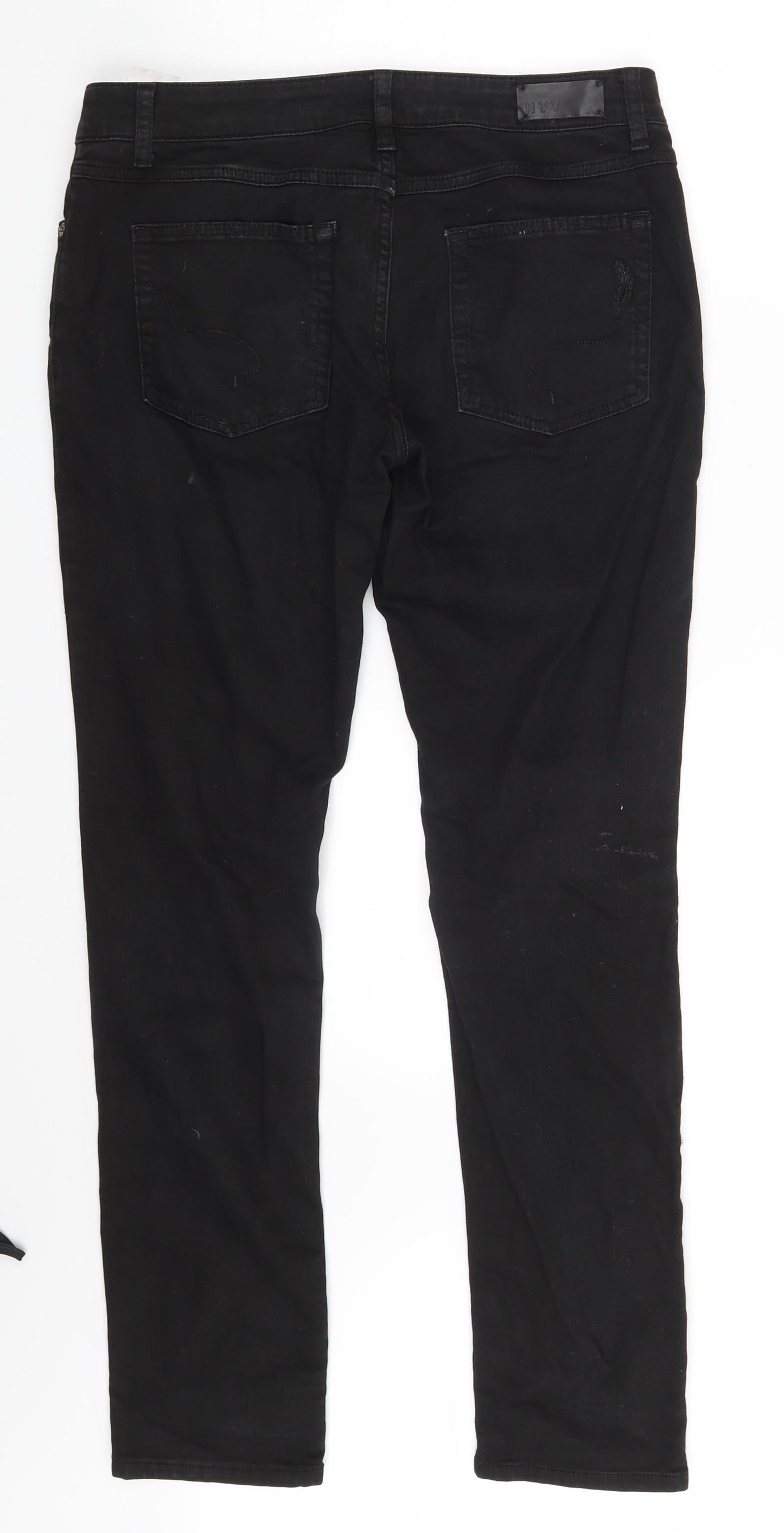 NVY Womens Black  Denim Skinny Jeans Size 12 L29 in