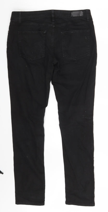NVY Womens Black  Denim Skinny Jeans Size 12 L29 in