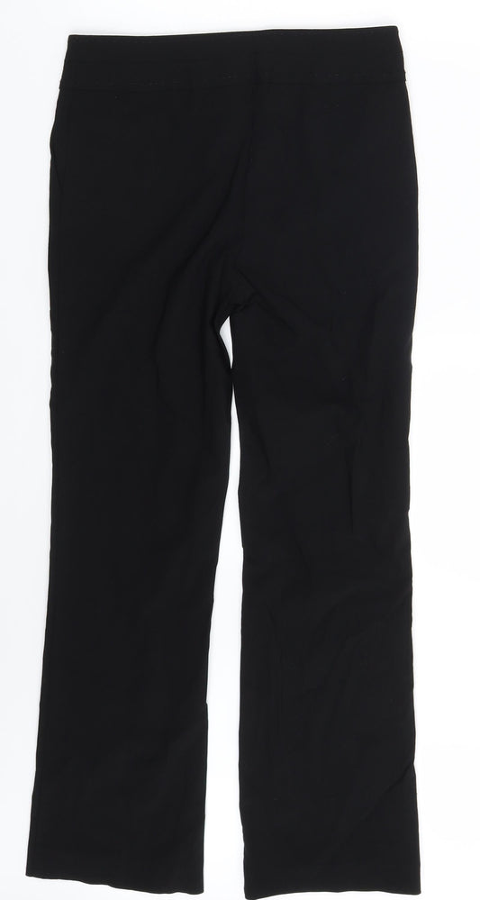 Womens UK Size 10 Papaya Regular Fit Dress Pants Black Trousers