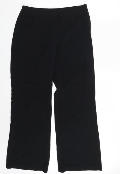 Womens UK Size 12 M&S Regular Fit Dress Pants Black Trousers