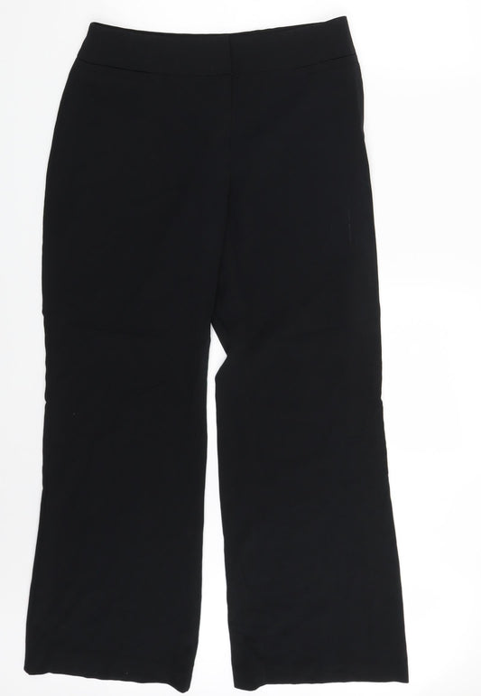 Womens UK Size 12 M&S Regular Fit Dress Pants Black Trousers