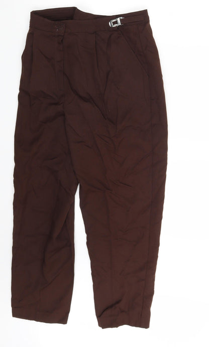 Womens UK Size 12 Slimma Regular Fit Dress Pants Brown Trousers
