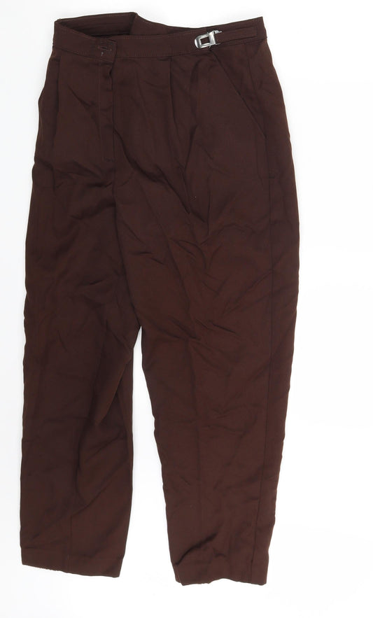 Womens UK Size 12 Slimma Regular Fit Dress Pants Brown Trousers