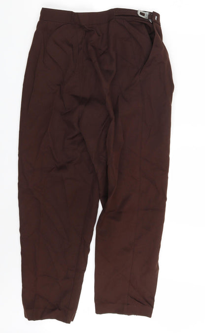 Womens UK Size 12 Slimma Regular Fit Dress Pants Brown Trousers